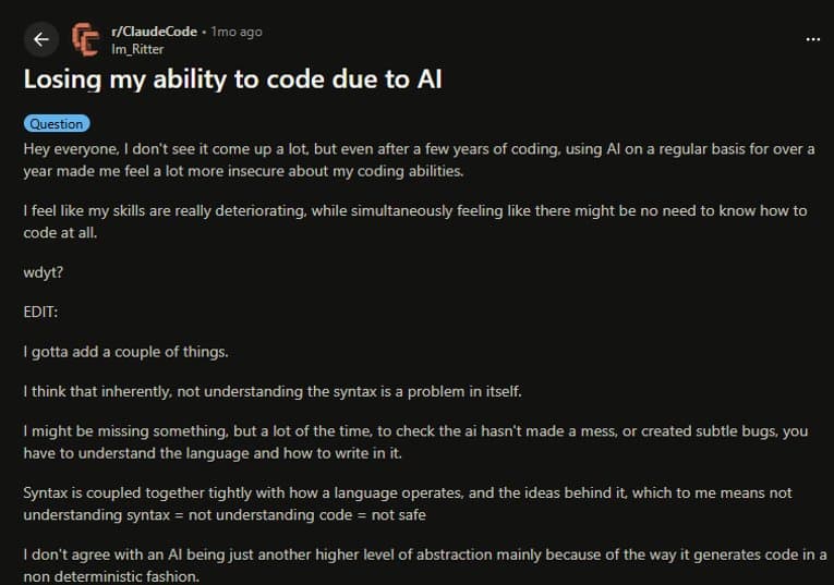 The Agentic Coding Trap: When AI 'Helpers' Create Developer Dependency