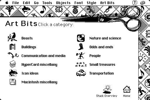 Art Bits from HyperCard: A Digital Time Capsule of 90s Macintosh Clip Art
