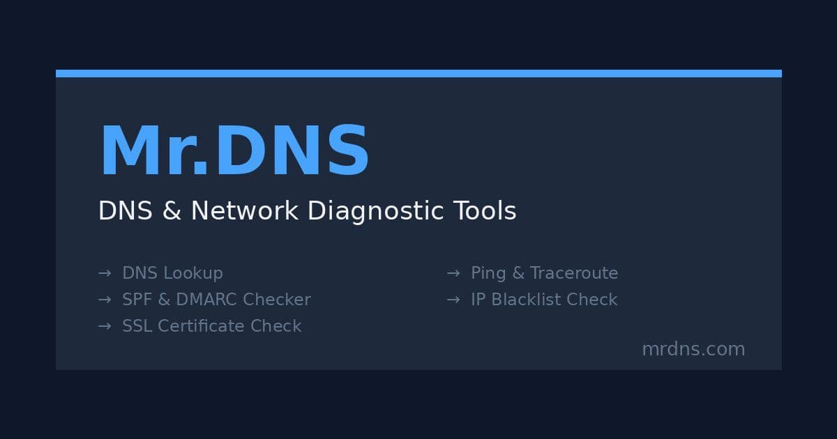 Mr.DNS: A Comprehensive Suite of Free DNS and Network Diagnostic Tools