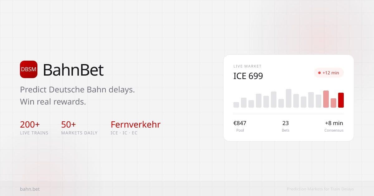 Live Train Delay Markets: Betting on German Rail Chaos