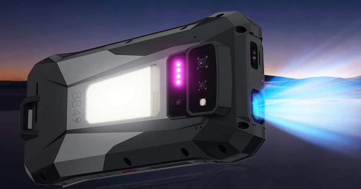 8849 Tank X Smartphone Integrates 1080p Projector, 1200 Lumen Light, and 17,600 mAh Battery for Extreme Use Cases