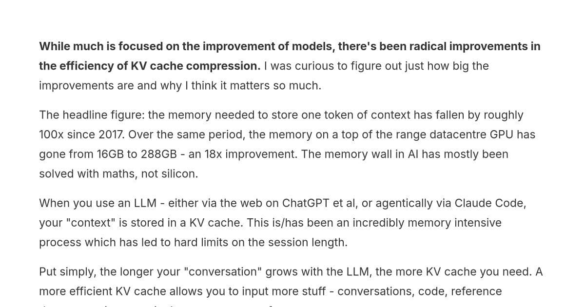 AI labs cut KV cache memory as context windows grow