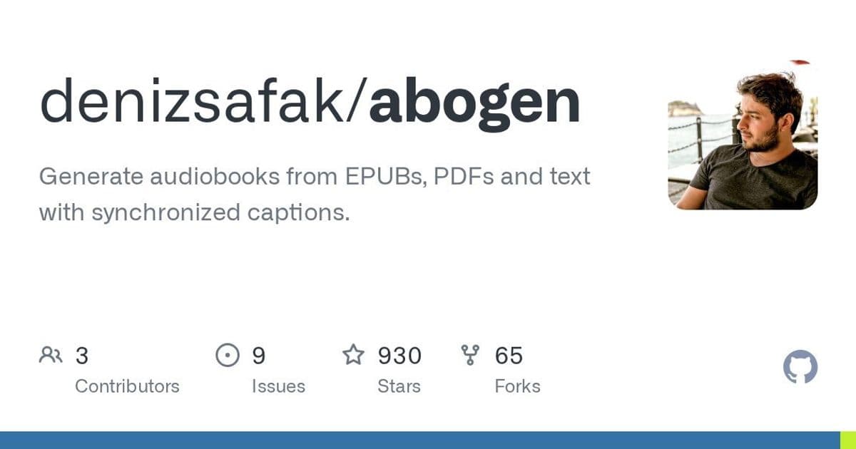 Abogen: Revolutionizing Audiobook Creation with Lightning-Fast Text-to-Speech Conversion