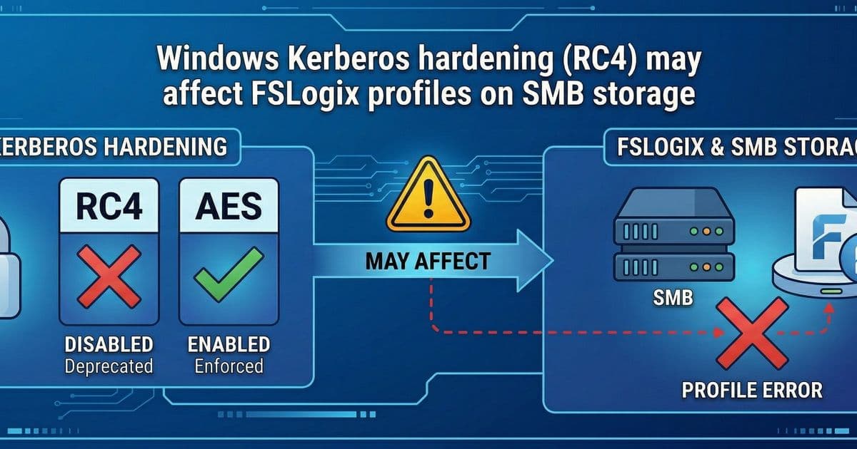 Windows Kerberos Hardening May Break FSLogix Profile Access in 2026