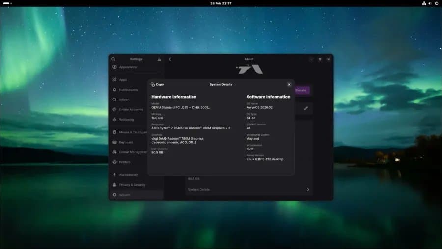 AerynOS 2026.02 Adds Wayland Compositors, Console Install Option