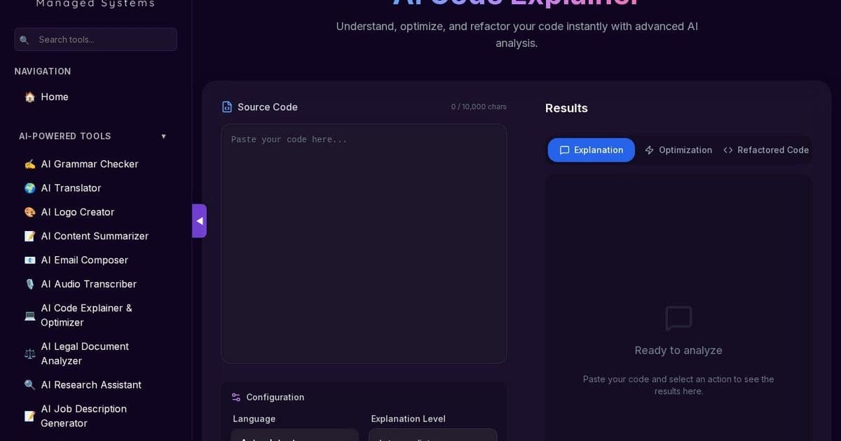 AI Code Explainer & Optimizer: Transforming Code Understanding for Development Teams