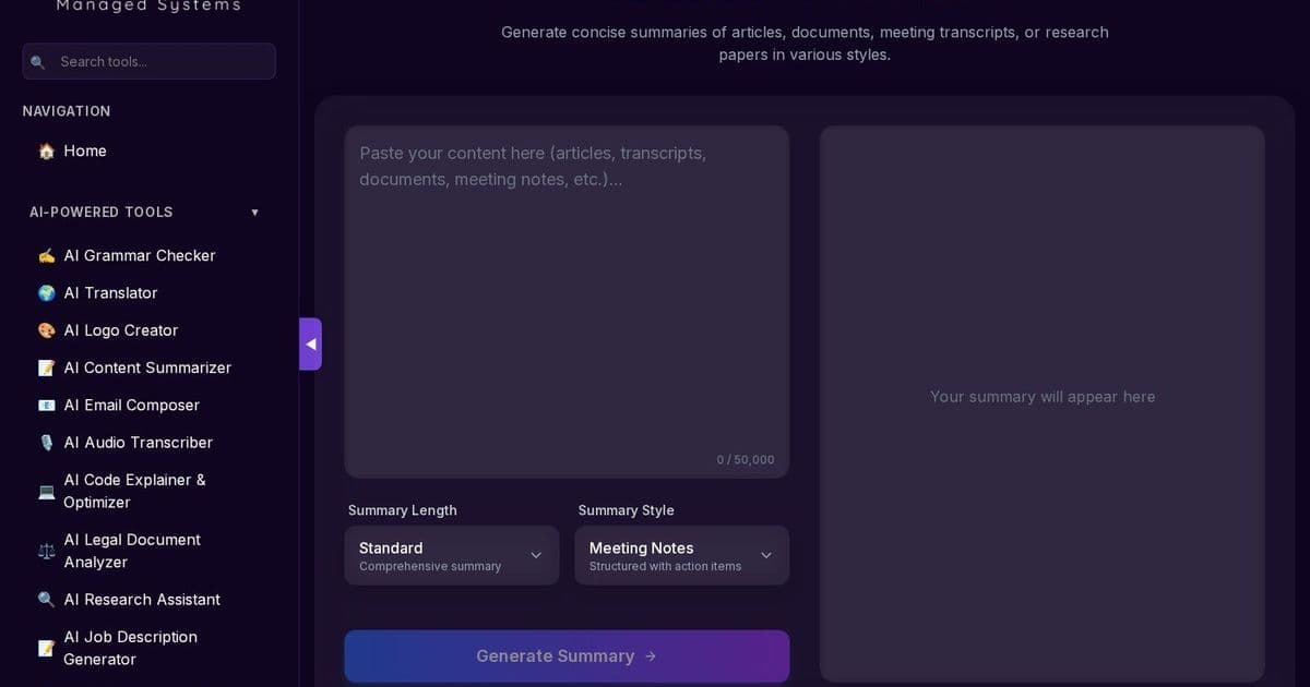 AI Content Summarizer: Taming Information Overload in Technical Workflows