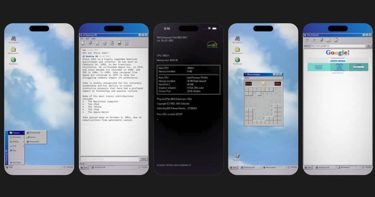 AI Desktop 98 brings nostalgic Windows interface to modern AI assistants