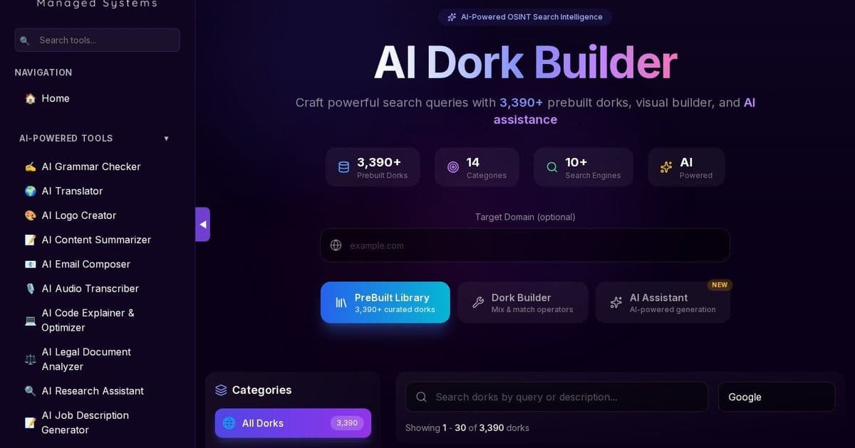 AI Dork Builder: Revolutionizing OSINT with Intelligent Query Generation