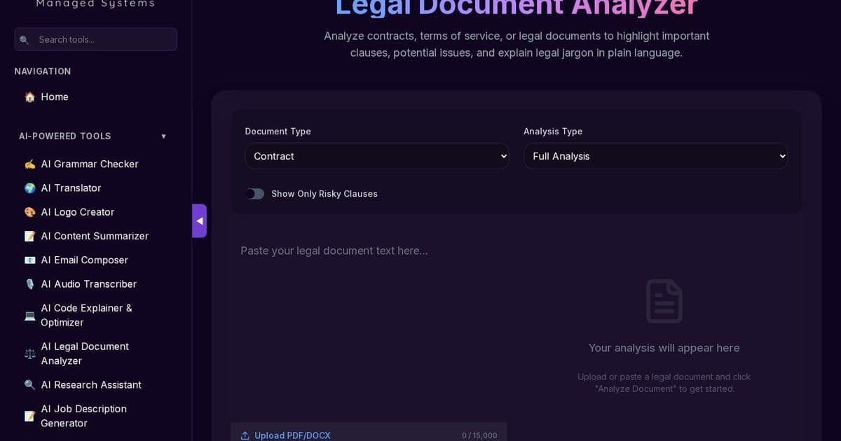 AI Legal Document Analyzer: Empowering Tech Leaders to Navigate Complex Contracts with Confidence