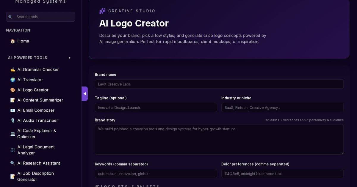 AI Logo Creator: Intelligent Brand Design Automation for Modern Teams