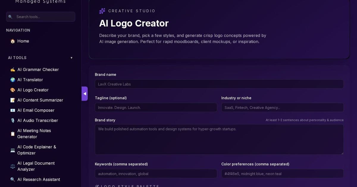 AI-Powered Logo Creation: Accelerate Your Brand Identity with LavX's Cutting-Edge Tool
