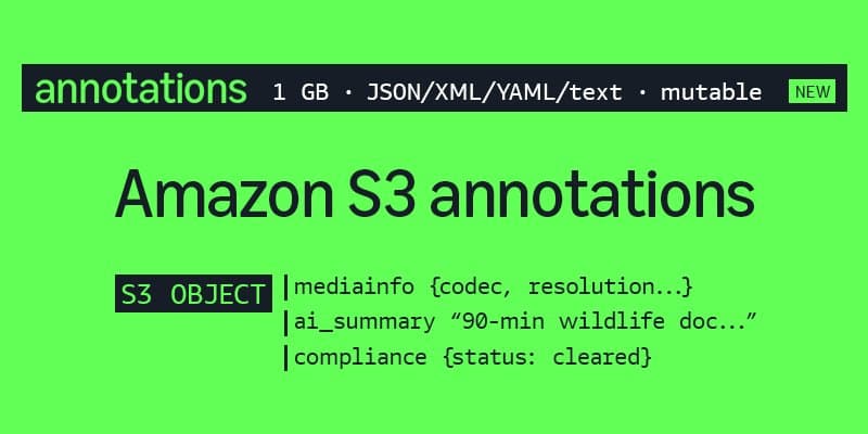 AWS adds rich object annotations to Amazon S3