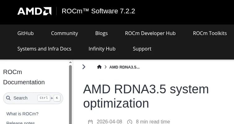 AMD ROCm 7.2.2 Adds RDNA 3.5 Optimization Guide for Ryzen AI Hardware