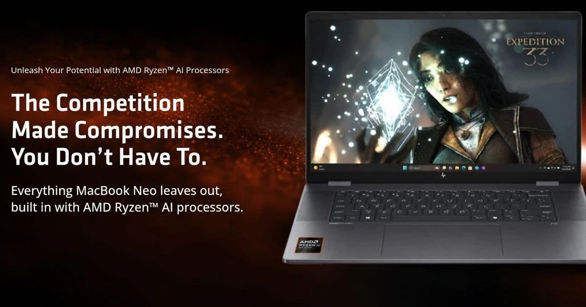 AMD Taunts Apple's MacBook Neo for Failing to Run 75% of Top PC Games