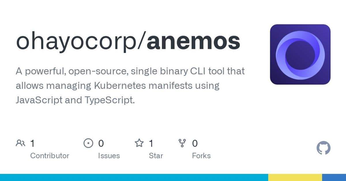 Anemos: Transforming Kubernetes Manifest Management with JavaScript and TypeScript