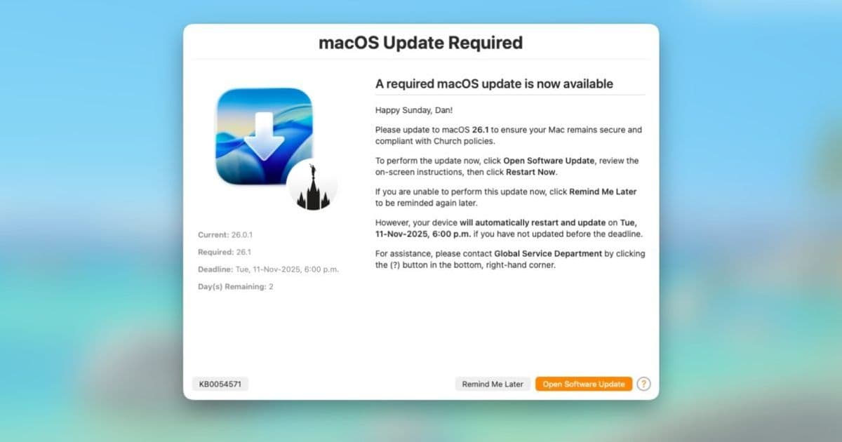 DDM OS Reminder 2.0 transforms Apple's subtle update notifications into user-friendly alerts