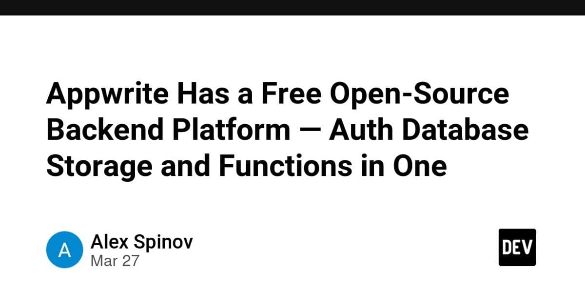 Appwrite: A Comprehensive Analysis of the Open-Source Backend Platform