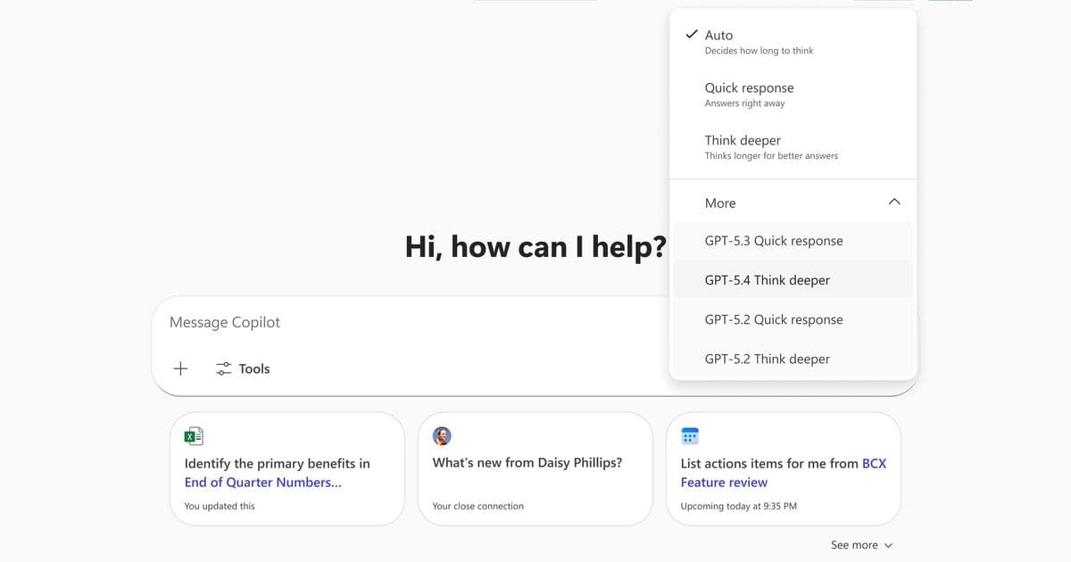 Microsoft 365 Copilot Gets GPT-5.4 Thinking: Deeper AI for Complex Work Tasks