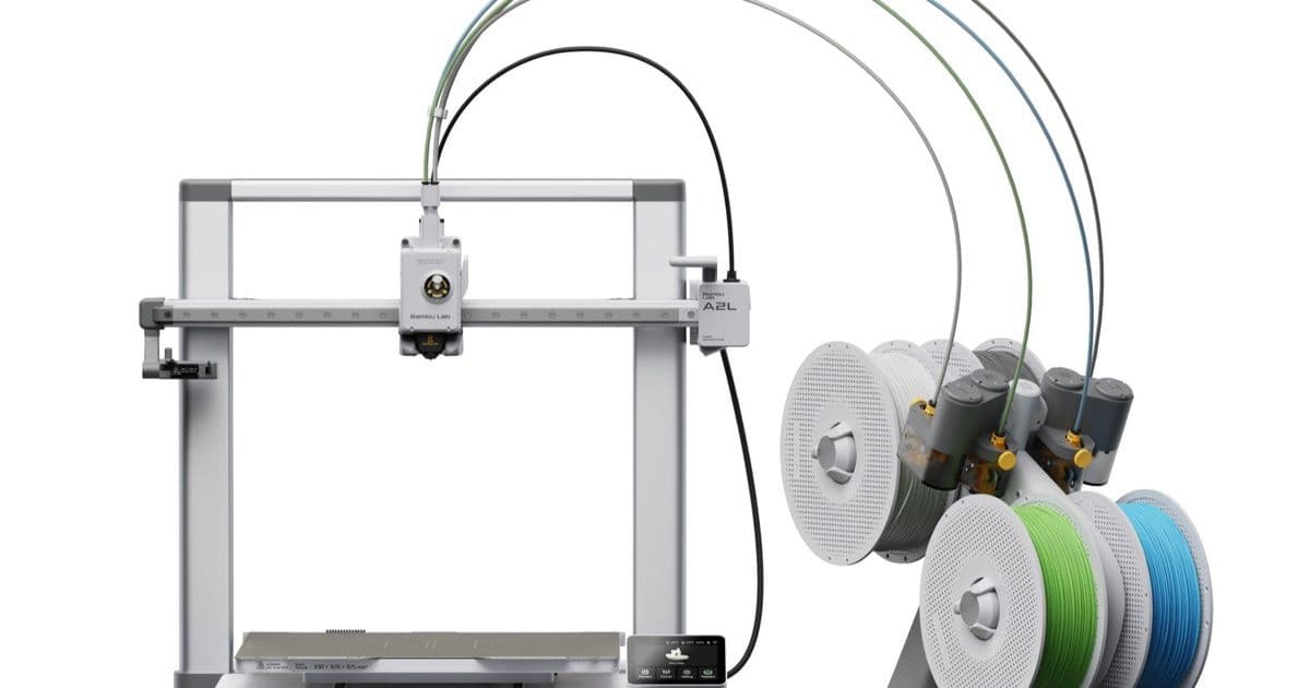 Bambu Lab A2L Large‑Format 3D Printer: 19‑Filament Support and Plotter Conversion