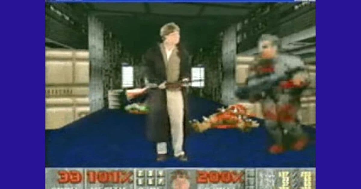 Microsoft’s 1993 Doom‑style promo shows Bill Gates pushing Windows 95 as the next‑gen gaming platform