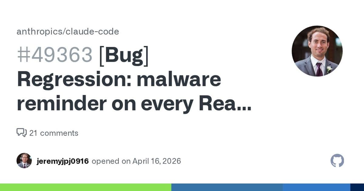 Claude Code Malware Reminder Bug Causes Subagent Refusals, Despite 'Fixed' Status