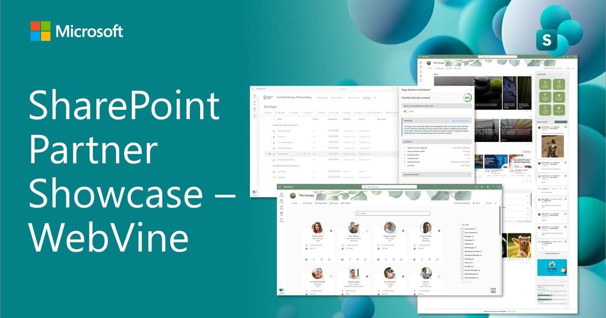 WebVine's SharePoint Solutions: Modern Intranet and Document Management on Microsoft 365