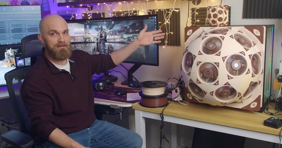 Bulbous 15x fan PC case side panel dubbed the ‘Superdome’ lowers temps by 20 degrees — $600 worth of Noctua fans arrayed in 3D-printed structure