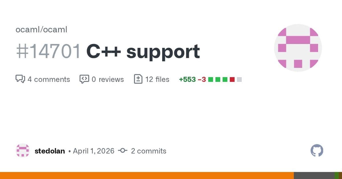 OCaml Pull Proposes C++ Backend, Transforms Functional Code to Template Metaprogramming