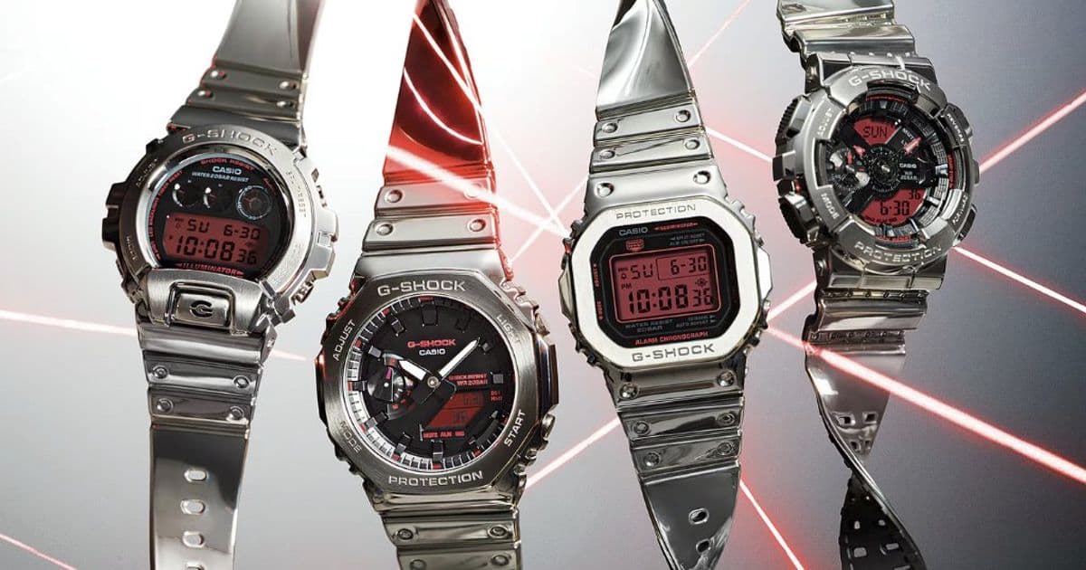 Casio Debuts Four New G-Shock Fine Metallic Watches with Red Displays