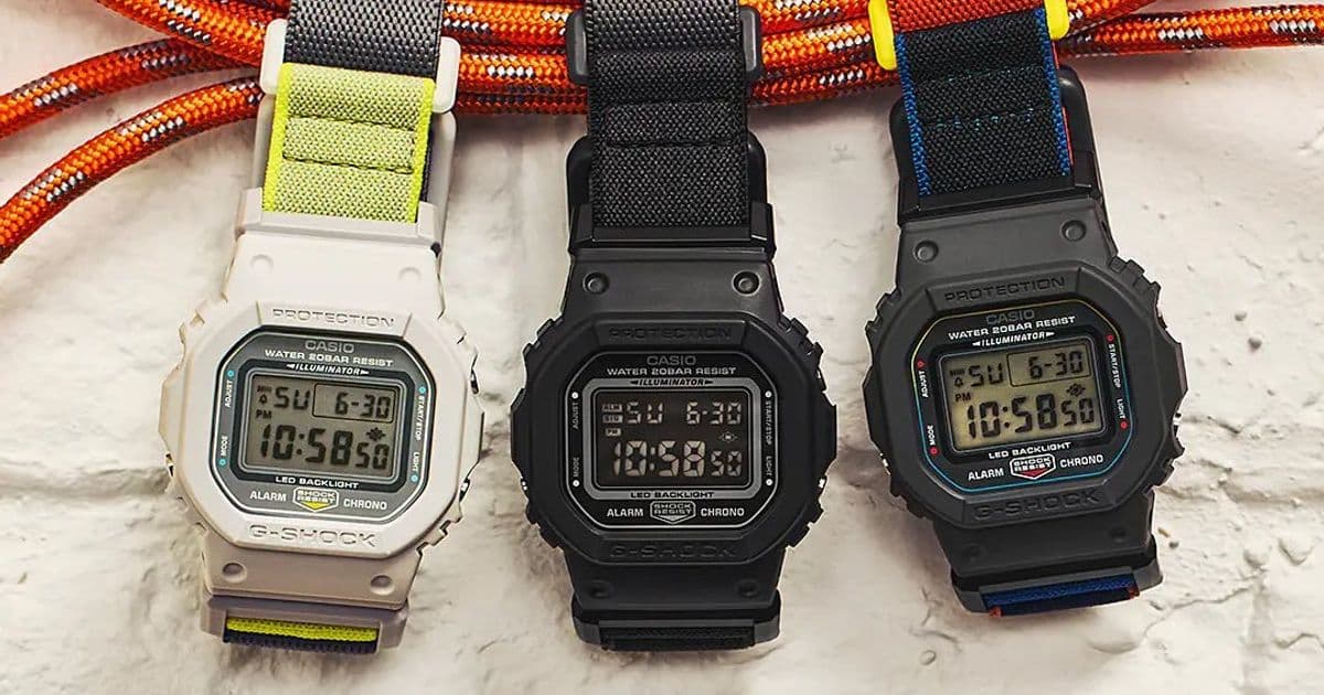 Casio's DW-5600MNC Series: Magnetic Buckles and Cloth Straps Arrive on Classic G-Shock Design
