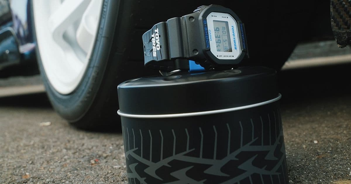 Casio's motorsport G-Shock DW5600TT25-1 puts Toyo Proxes tire tread on your wrist for $150