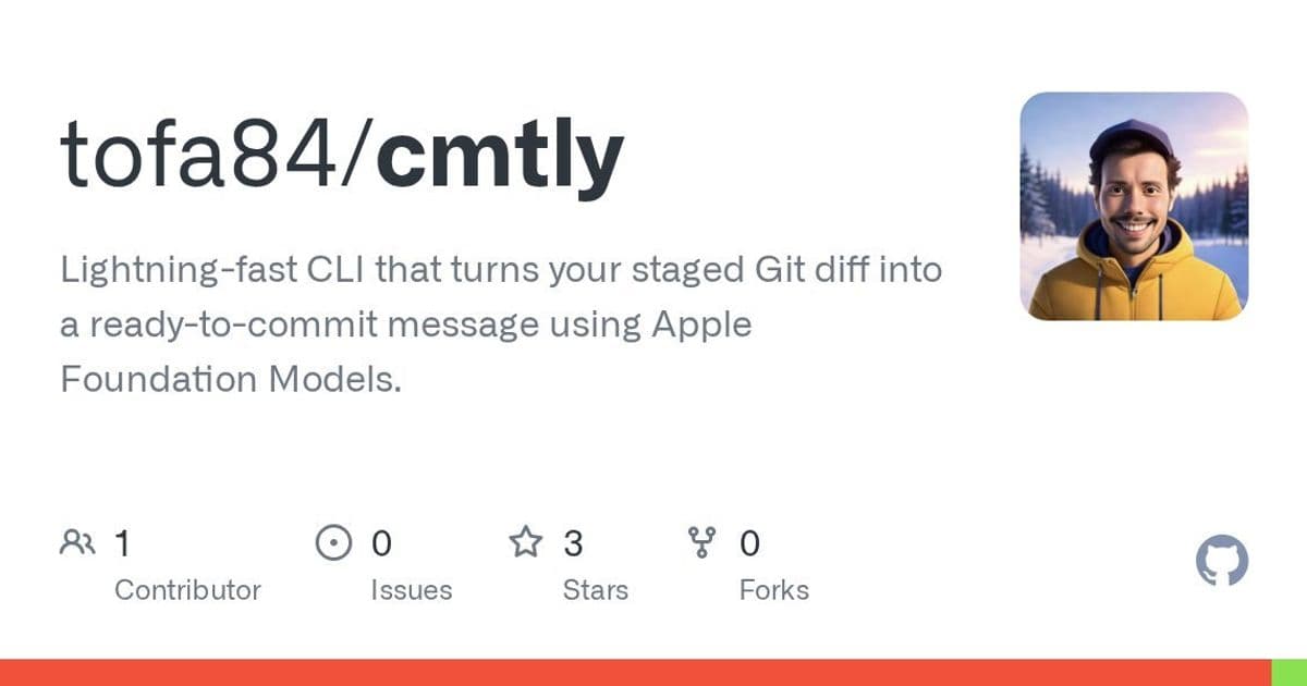 cmtly CLI Harnesses Apple's On-Device AI to Revolutionize Git Commit Workflows