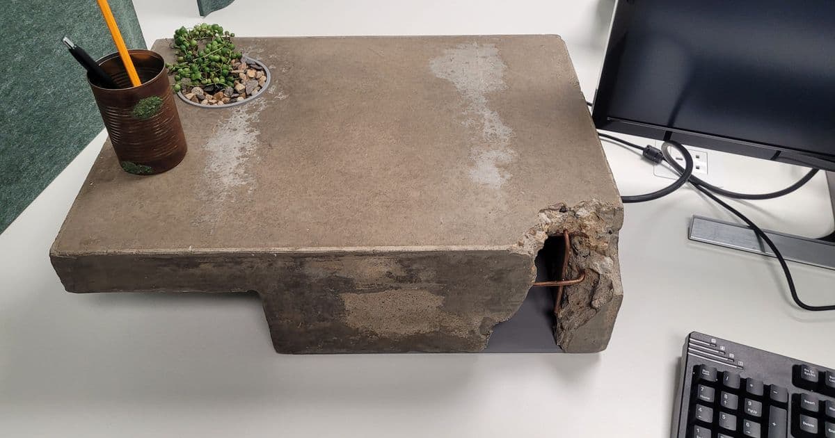 Brutalist Concrete Laptop Stand: Where Urban Decay Meets Function