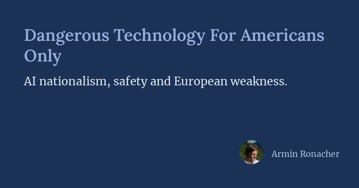 Dangerous Technology For Americans Only: Armin Ronacher on AI Policy, European Dependency, and the Case for Open Source