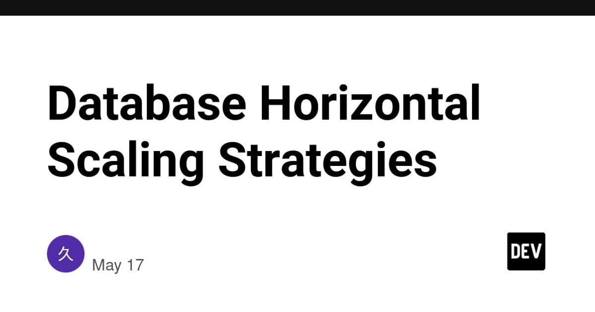 Horizontal Scaling Strategies for Modern Databases