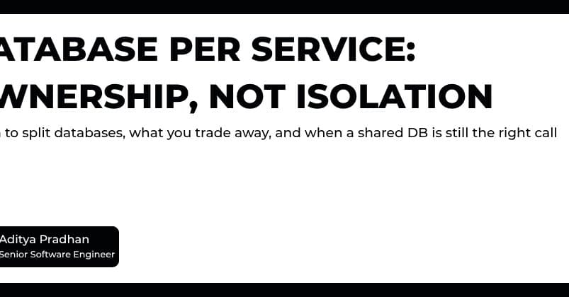 Databaseper Service: ownership, not isolation