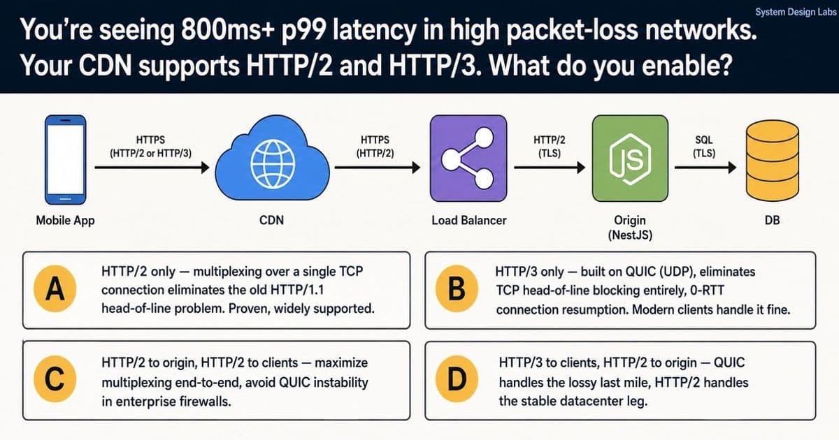 HTTP/3 on the Edge, HTTP/2 to Origin: Why the Split Beats End-to-End
