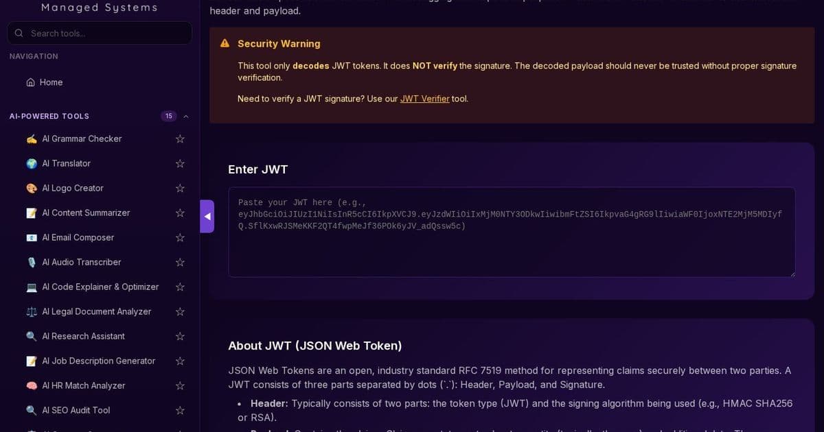 Decode JWT Tokens Instantly: Why Every Developer Needs LavX's JWT Parser