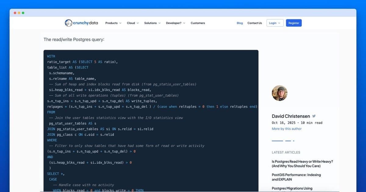 Decoding Postgres Workloads: Why Read-Heavy vs. Write-Heavy Matters for Performance