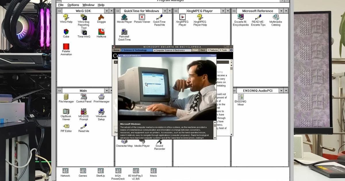 Windows 3.1X Runs on Modern Ryzen 9 9900X and RTX 5060 Ti System