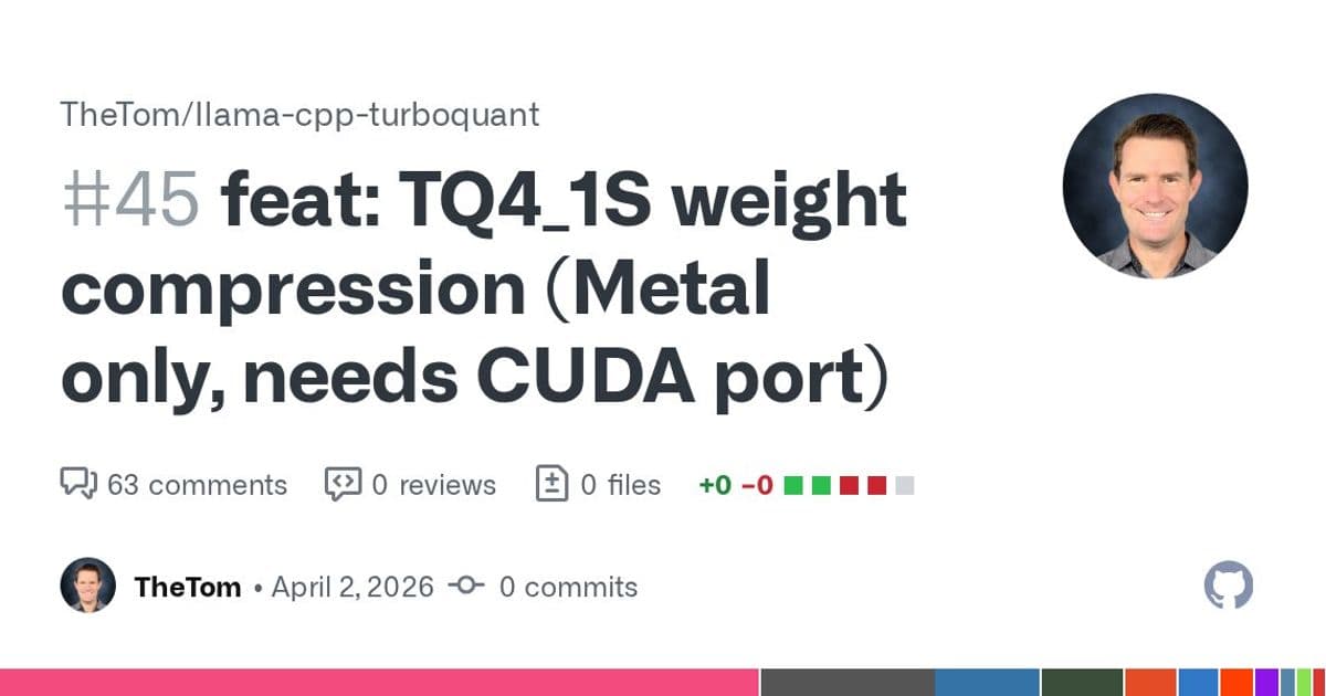 TQ4_1S Weight Compression: Breakthrough in Model Quantization for llama.cpp
