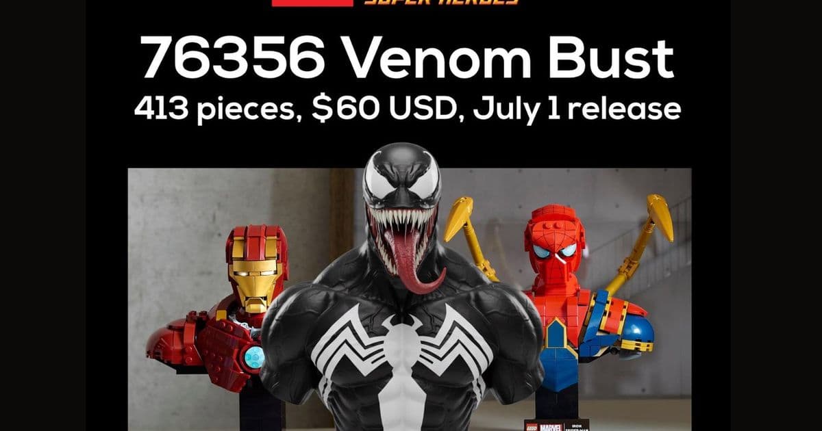 First movie‑accurate LEGO Venom bust leaks with Tom Hardy minifigure amid mixed feedback