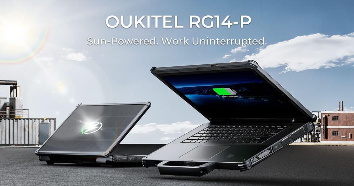 Oukitel's RG14-P Brings Solar Power Back to Rugged Laptops