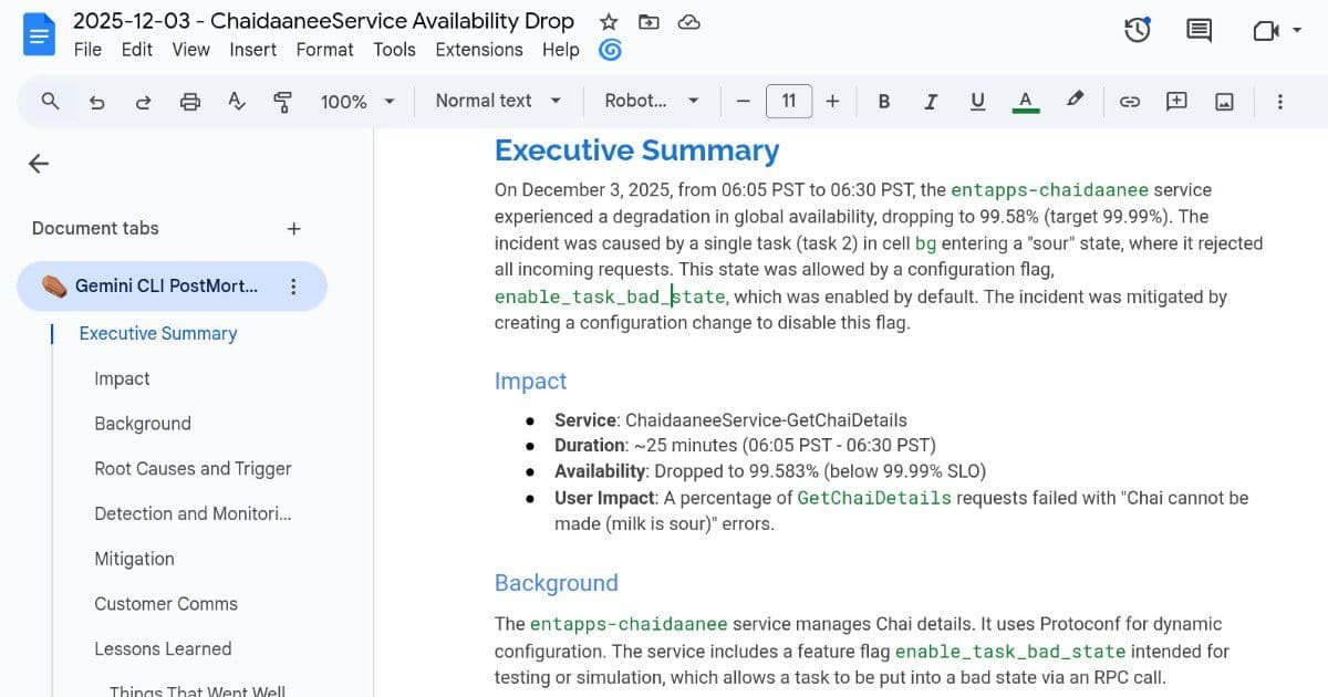 Google Cloud SREs Use Gemini CLI to Accelerate Outage Response and Postmortem Automation