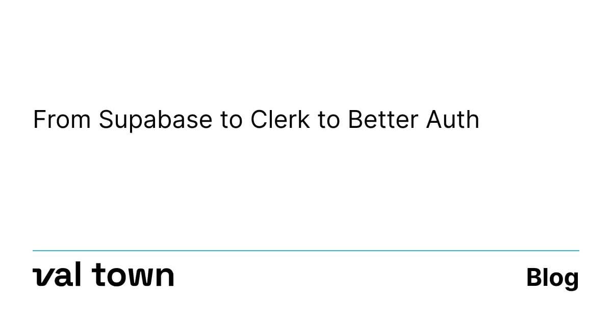 From Supabase to Clerk to Better Auth | Val Town Blog