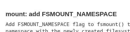 FSMOUNT_NAMESPACE Feature Coming For Linux 7.1