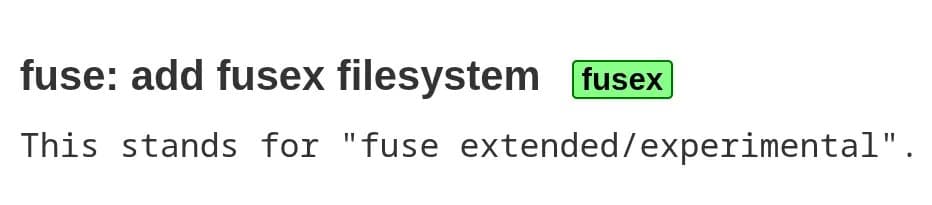 FUSEX File-System Development Underway for Extended Features