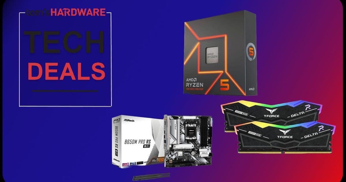 Get a DDR5 starter build with a Ryzen 5 7600X and ASRock B650M Pro motherboard for 23% off — $430 bundle helps avoid inflated RAM prices