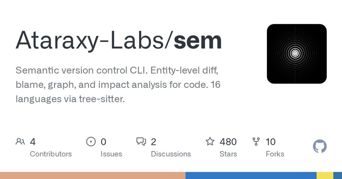 sem: Semantic Version Control CLI Brings Entity-Level Code Diffing to 16 Languages